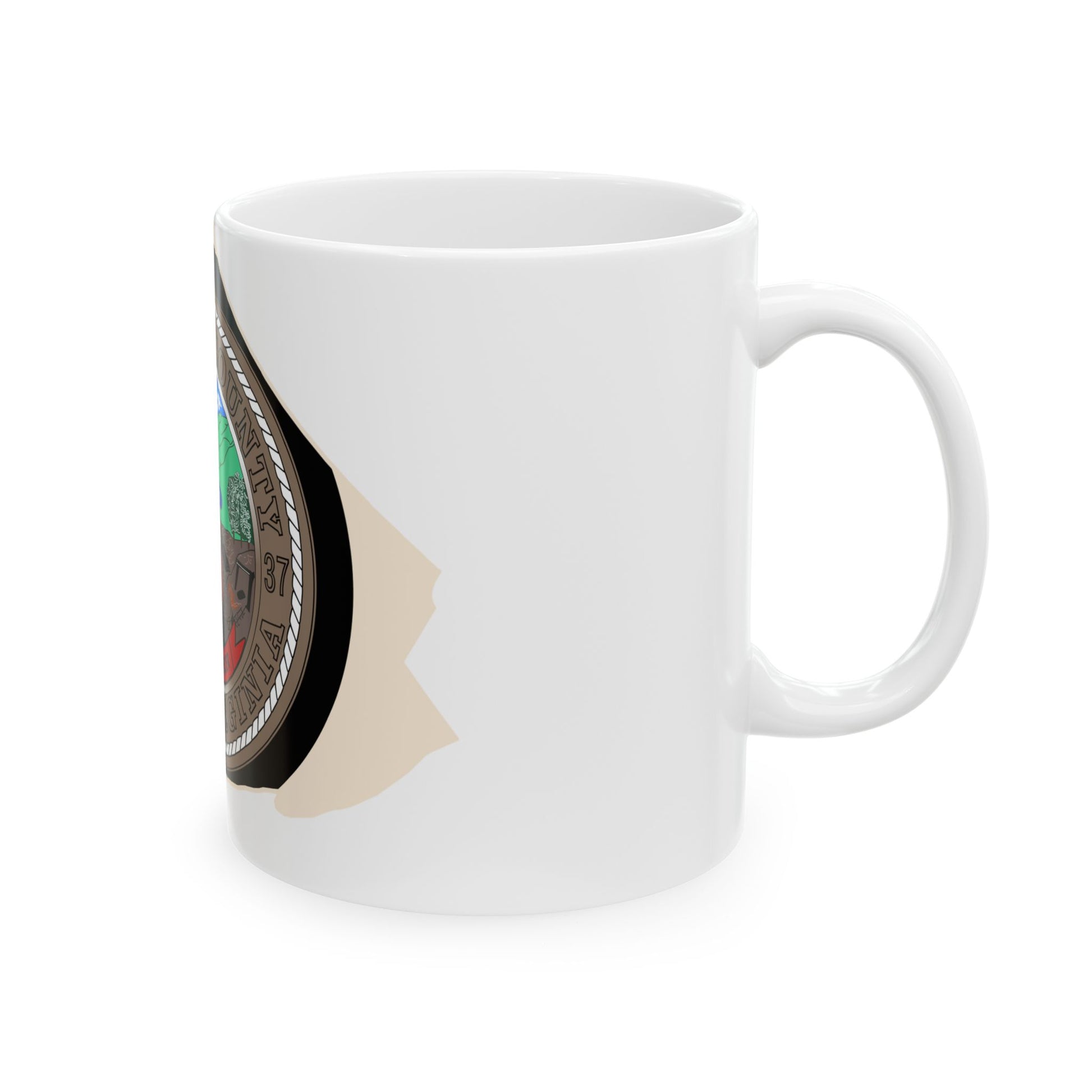 Flag map of Mercer County West Virginia (United States) White Coffee Mug-Go Mug Yourself