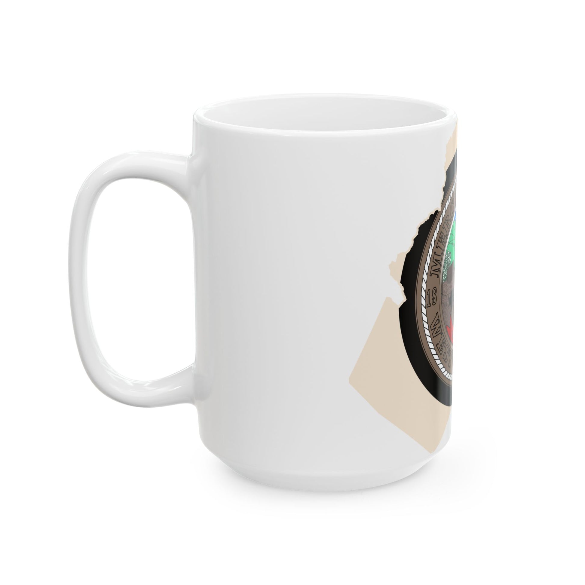 Flag map of Mercer County West Virginia (United States) White Coffee Mug-Go Mug Yourself