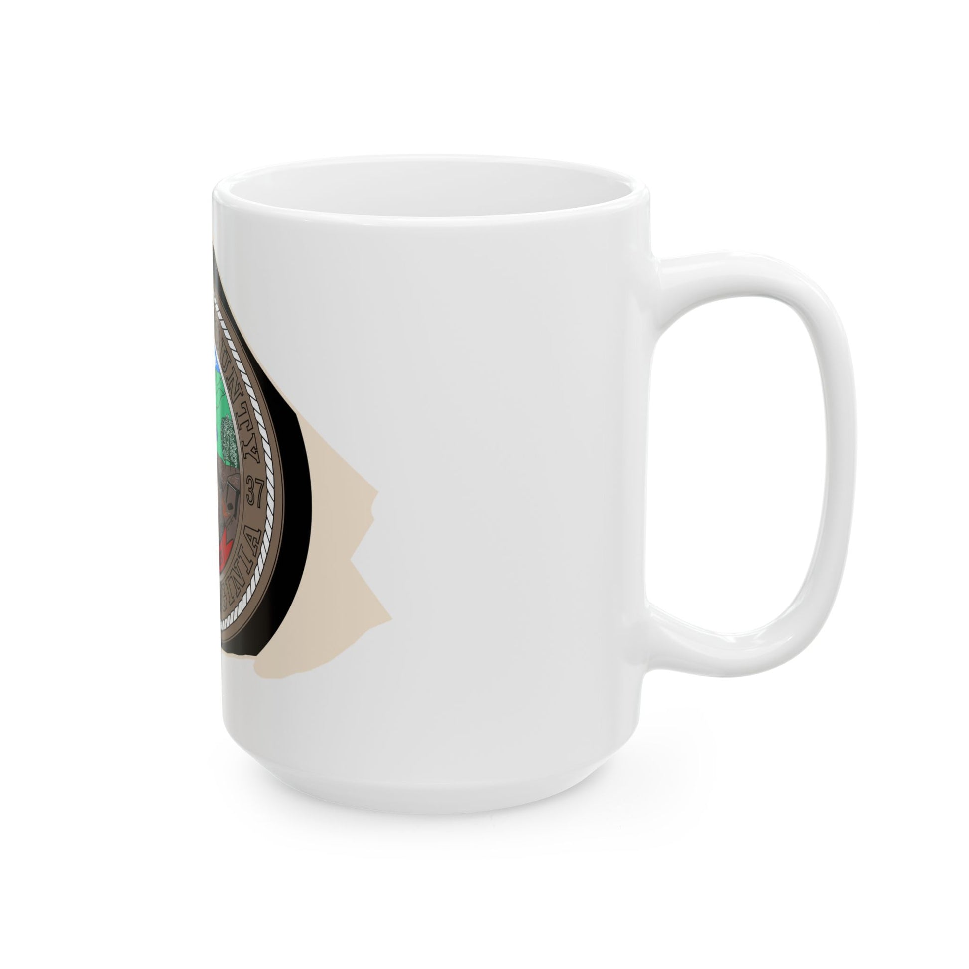 Flag map of Mercer County West Virginia (United States) White Coffee Mug-Go Mug Yourself