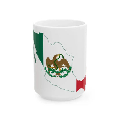 Flag-map of Mexico 1853-1864 1867-1893 (Mexico) White Coffee Mug 15oz - Go Mug Yourself