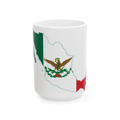 Flag-map of Mexico 1893-1916 (Mexico) White Coffee Mug 15oz - Go Mug Yourself