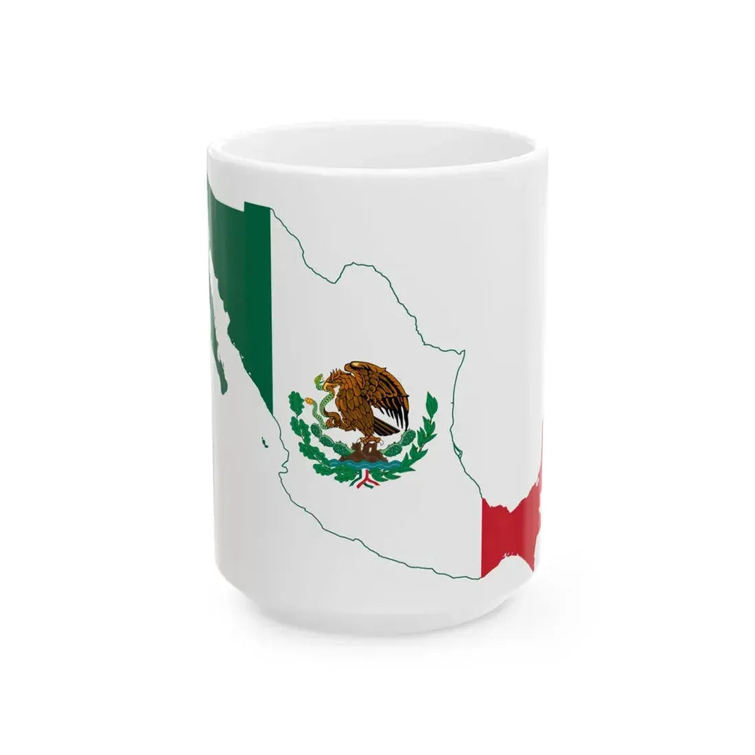 Flag-map of Mexico 1916-1934 (Mexico) White Coffee Mug 15oz - Go Mug Yourself
