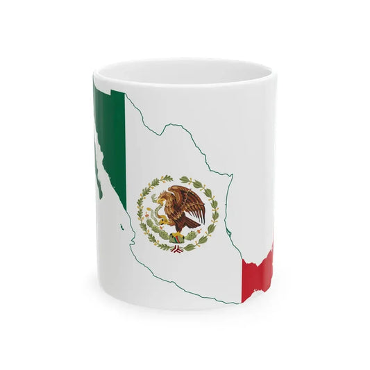 Flag-map of Mexico 1934-1968 (Mexico) White Coffee Mug 11oz - Go Mug Yourself