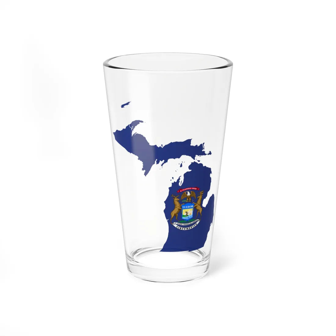 Flag map of Michigan (United States) Pint Glass 16oz 16oz - Go Mug Yourself