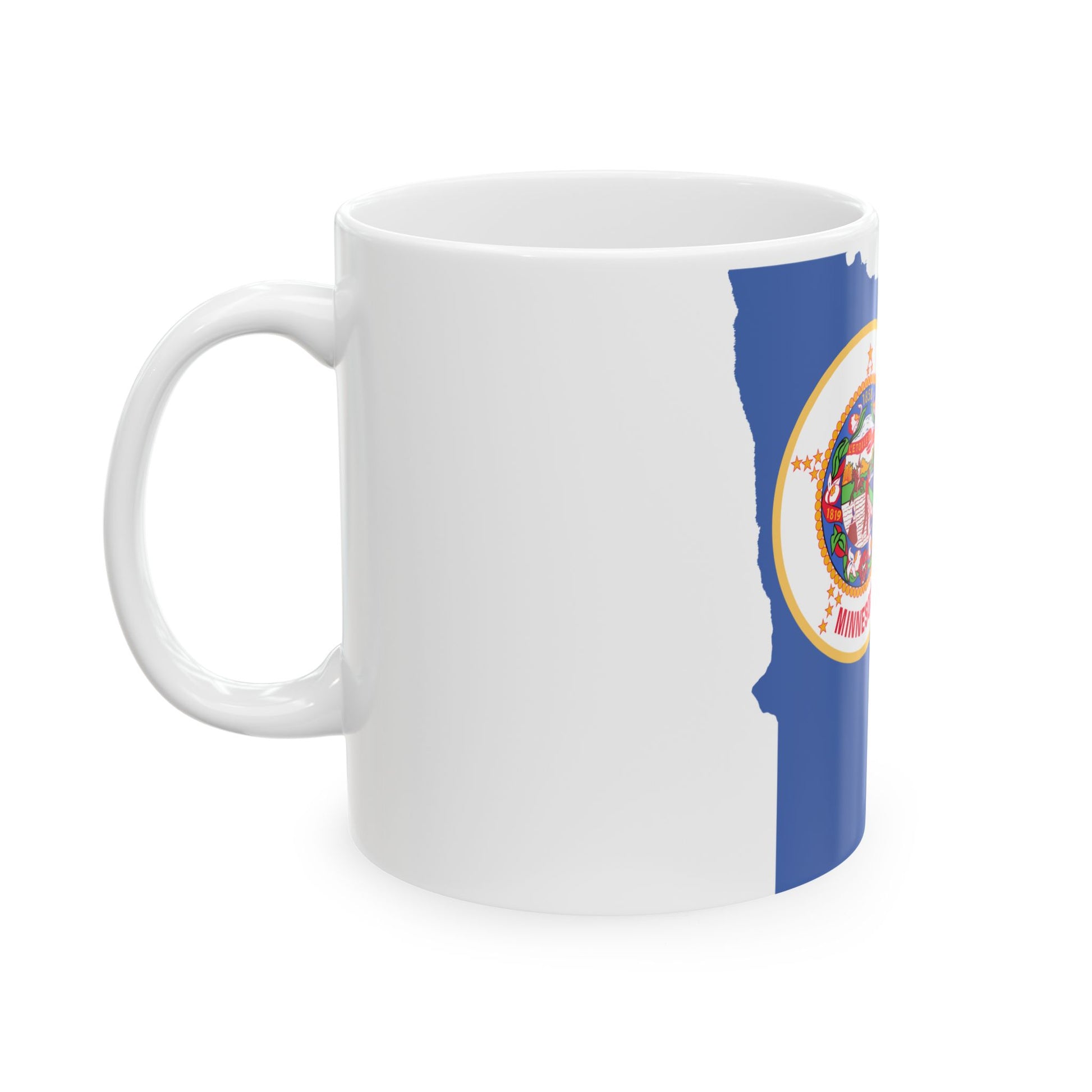 Flag map of Minnesota 1983-2024 (United States) White Coffee Mug-Go Mug Yourself