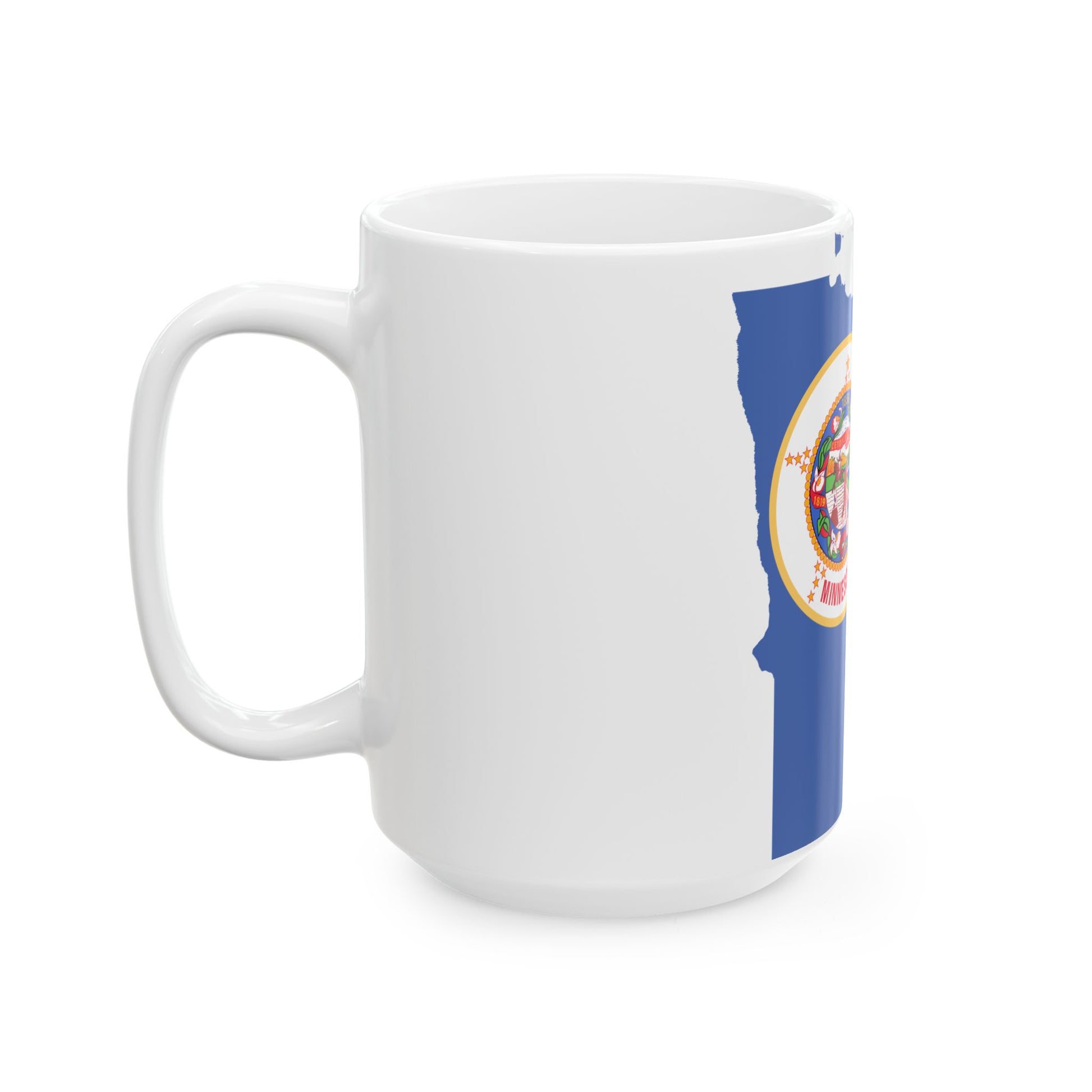 Flag map of Minnesota 1983-2024 (United States) White Coffee Mug-Go Mug Yourself
