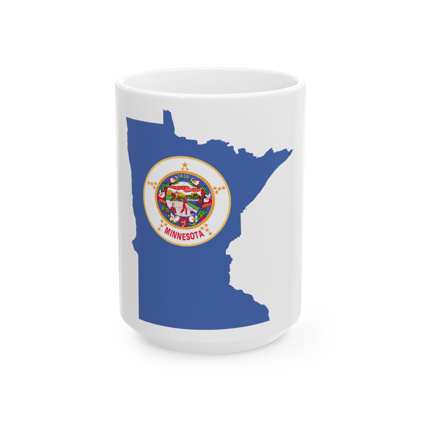 Flag-map of Minnesota alternative version (United States) White Coffee Mug-15oz-Go Mug Yourself