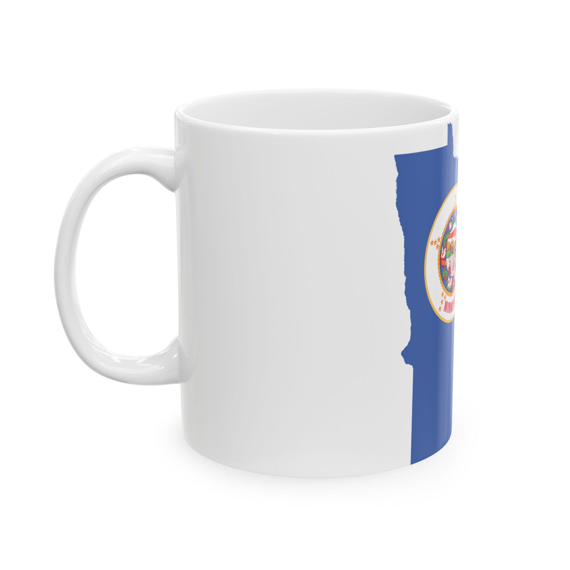 Flag-map of Minnesota alternative version (United States) White Coffee Mug-Go Mug Yourself