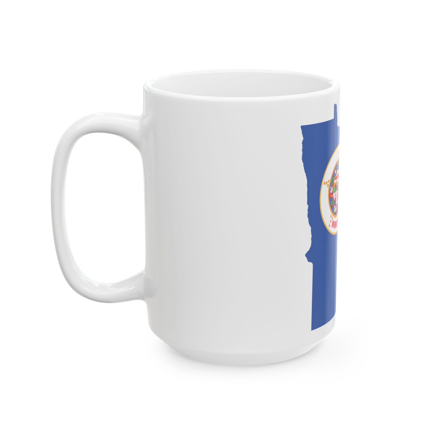 Flag-map of Minnesota alternative version (United States) White Coffee Mug-Go Mug Yourself