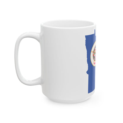 Flag-map of Minnesota alternative version (United States) White Coffee Mug-Go Mug Yourself