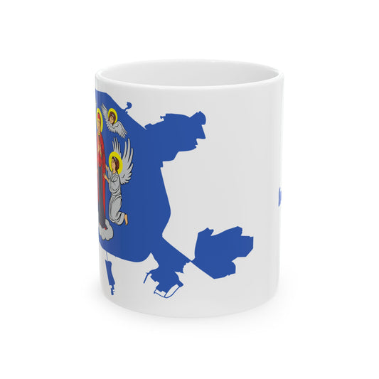 Flag-map of Minsk (Belarus) White Coffee Mug-11oz-Go Mug Yourself