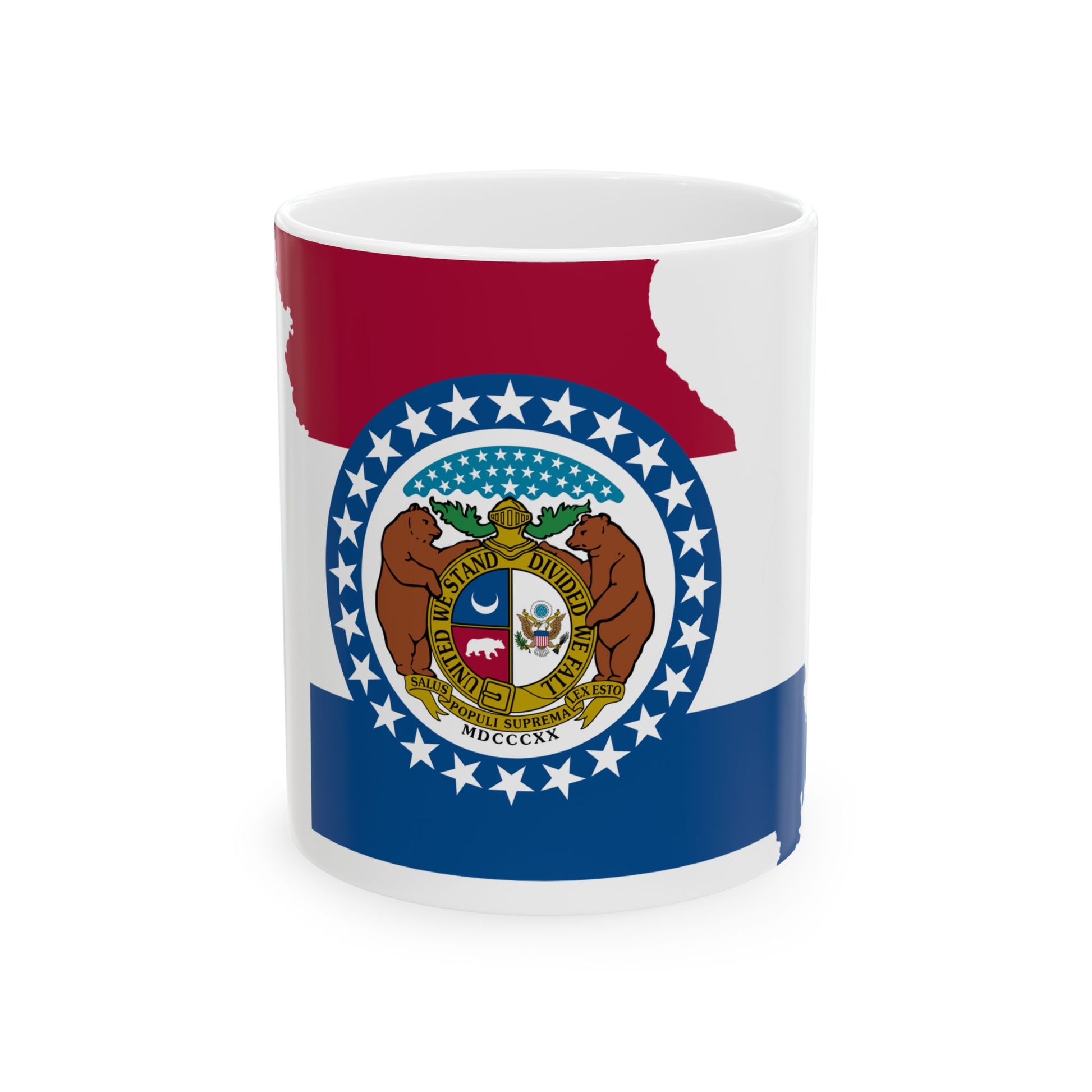 Flag-map of Missouri (United States) White Coffee Mug-11oz-Go Mug Yourself