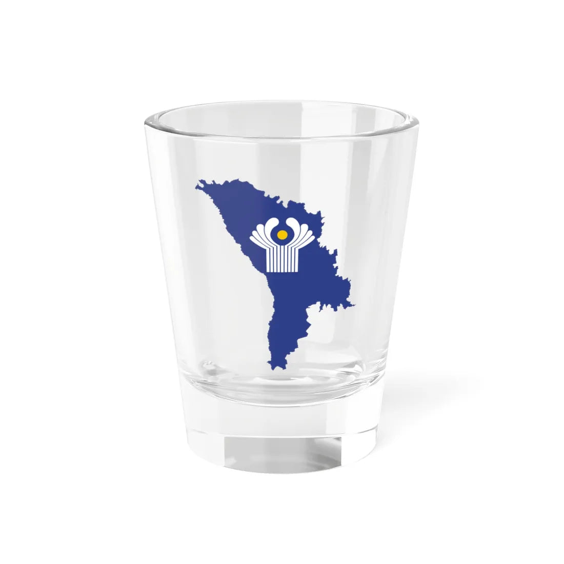 Flag-map of Moldova CIS (Moldova) Shot Glass 1.5oz 1.5oz - Go Mug Yourself