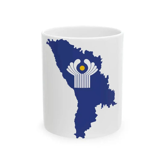 Flag-map of Moldova CIS (Moldova) White Coffee Mug 11oz - Go Mug Yourself