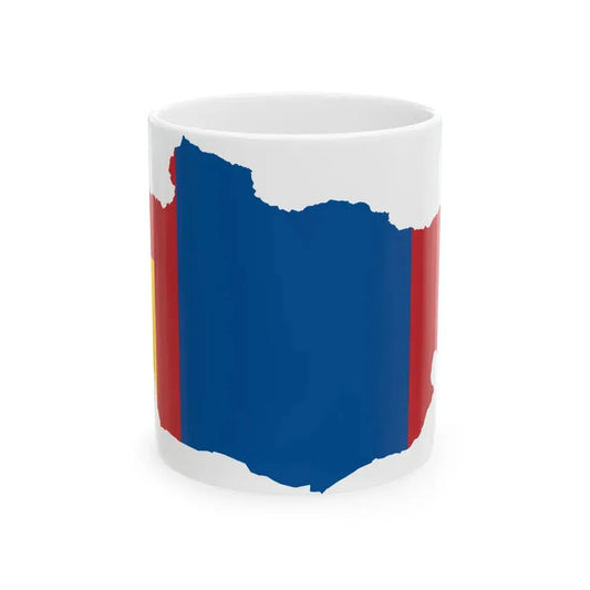 Flag-map of Mongolia (Mongolia) White Coffee Mug 11oz - Go Mug Yourself