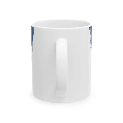 Flag map of Monongalia County West Virginia (United States) White Coffee Mug - Go Mug Yourself