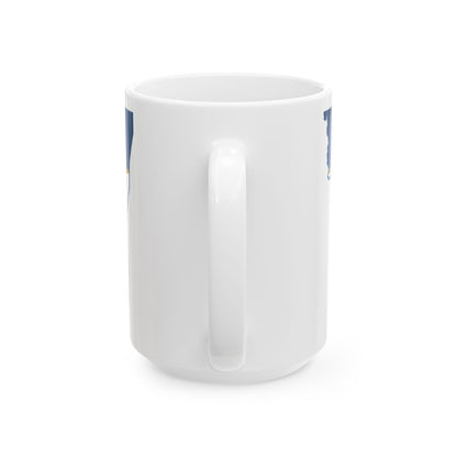 Flag map of Monongalia County West Virginia (United States) White Coffee Mug-Go Mug Yourself