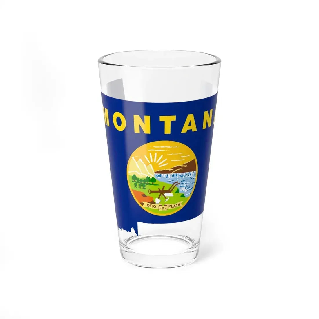 Flag-map of Montana (United States) Pint Glass 16oz 16oz - Go Mug Yourself