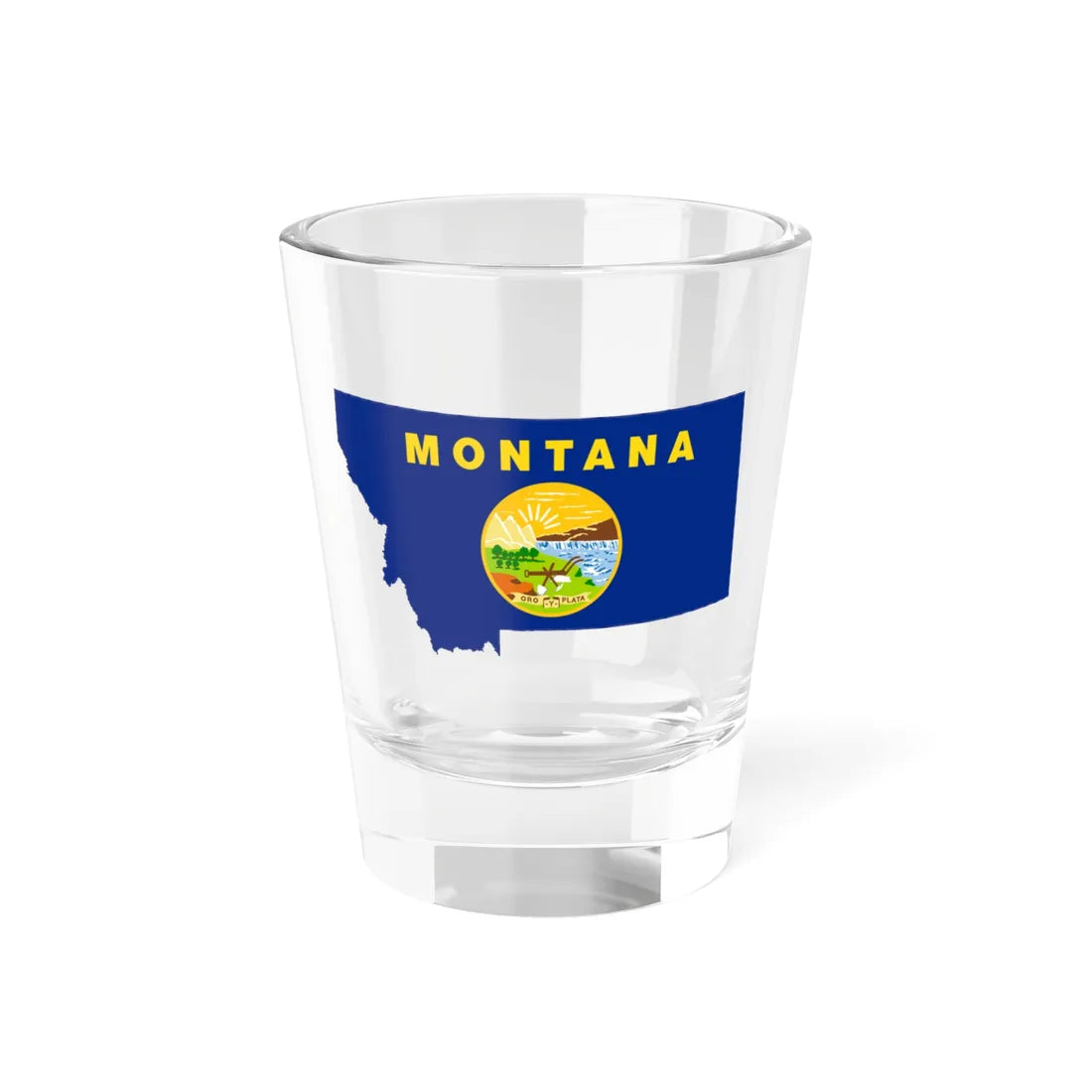Flag-map of Montana (United States) Shot Glass 1.5oz 1.5oz - Go Mug Yourself