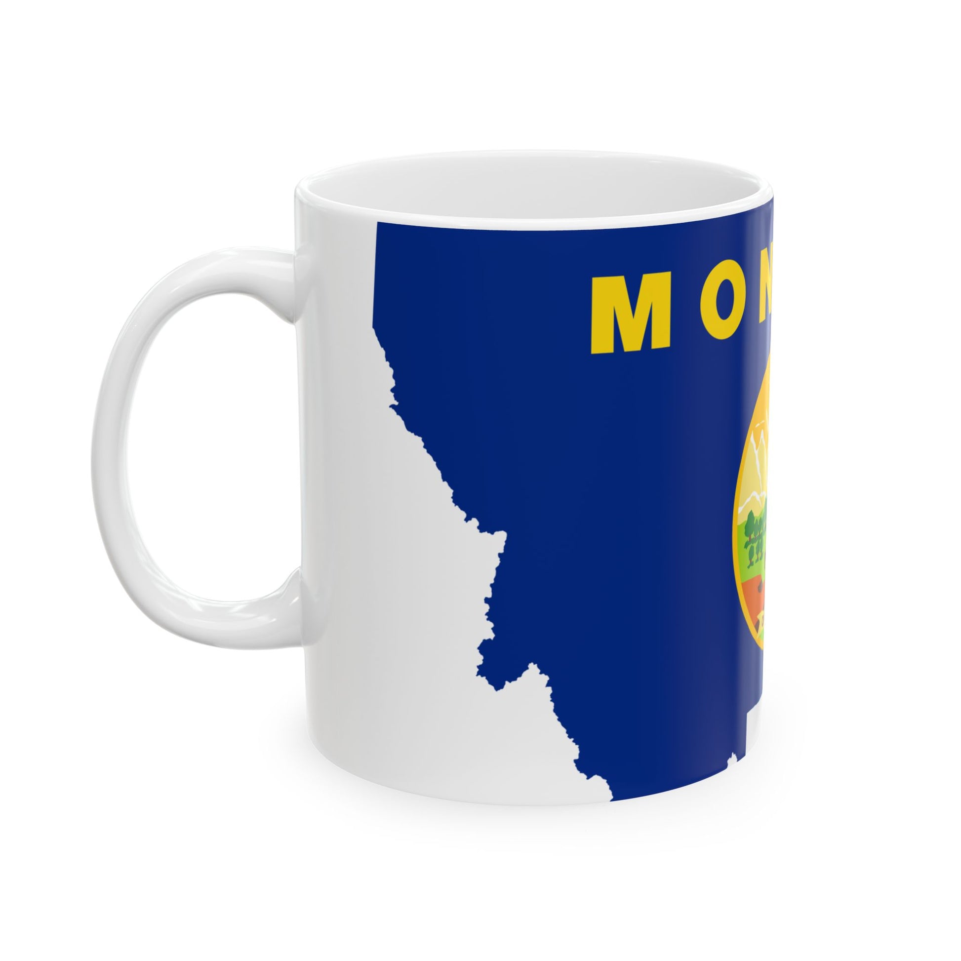 Flag-map of Montana (United States) White Coffee Mug-Go Mug Yourself