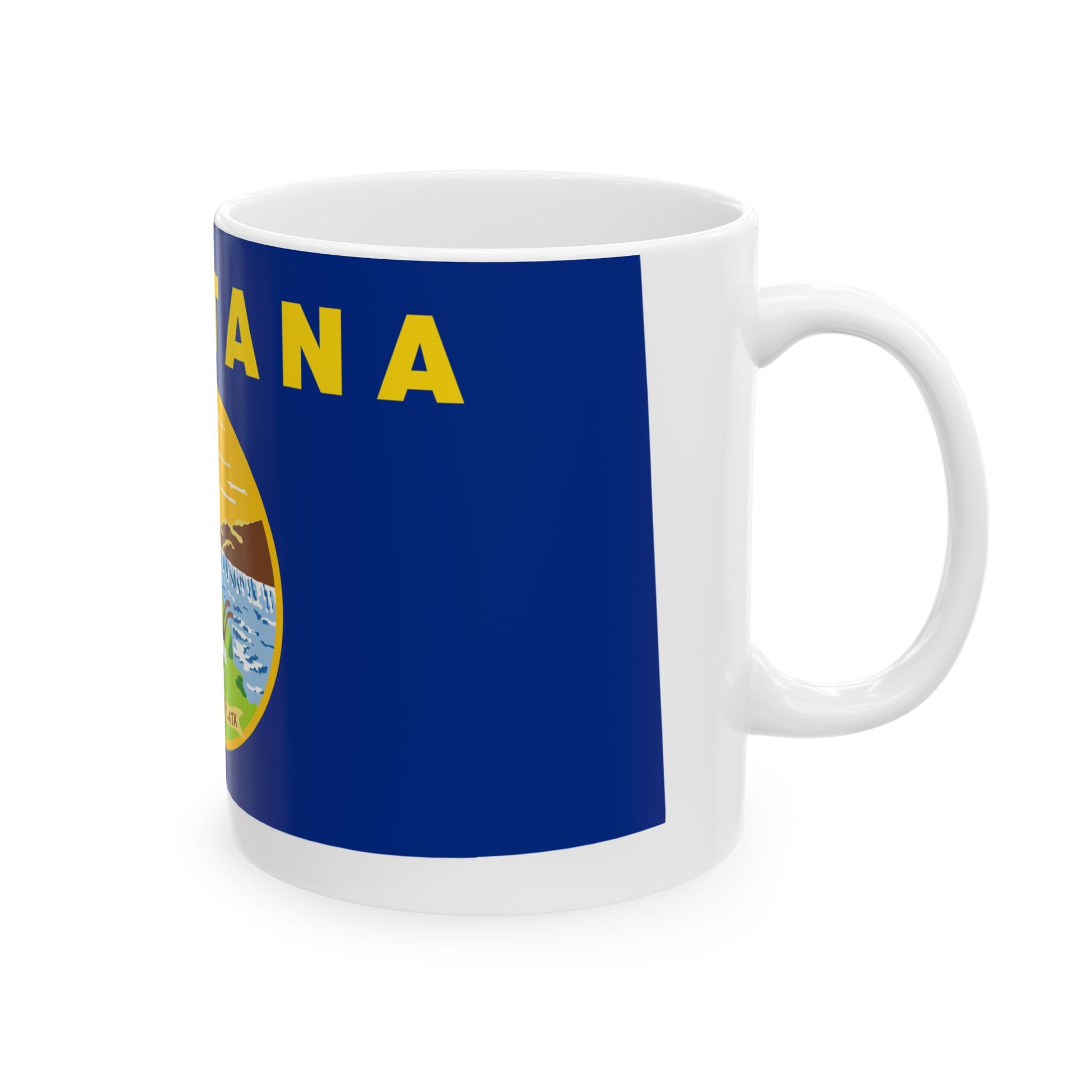 Flag-map of Montana (United States) White Coffee Mug-Go Mug Yourself