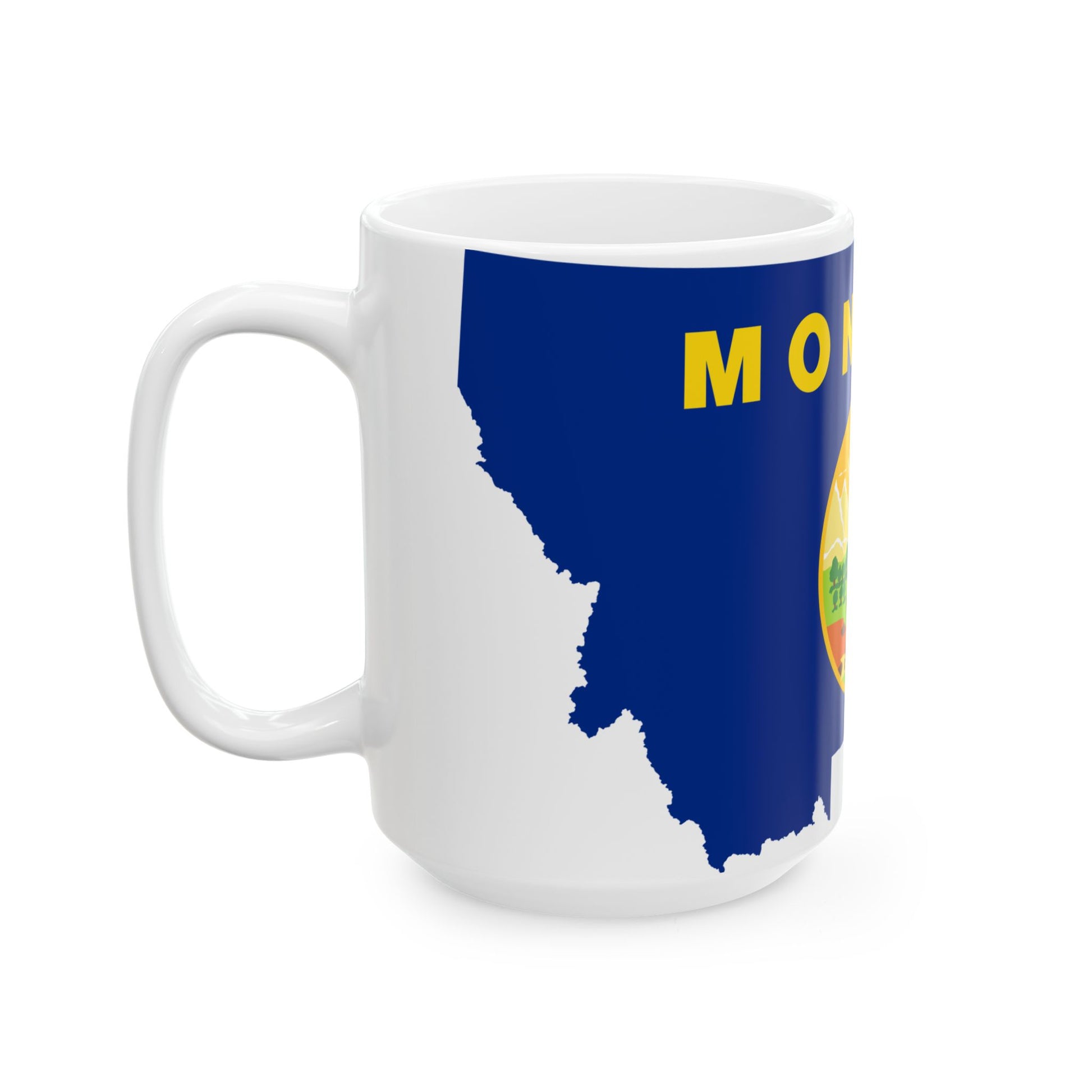Flag-map of Montana (United States) White Coffee Mug-Go Mug Yourself