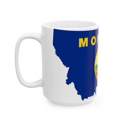 Flag-map of Montana (United States) White Coffee Mug-Go Mug Yourself