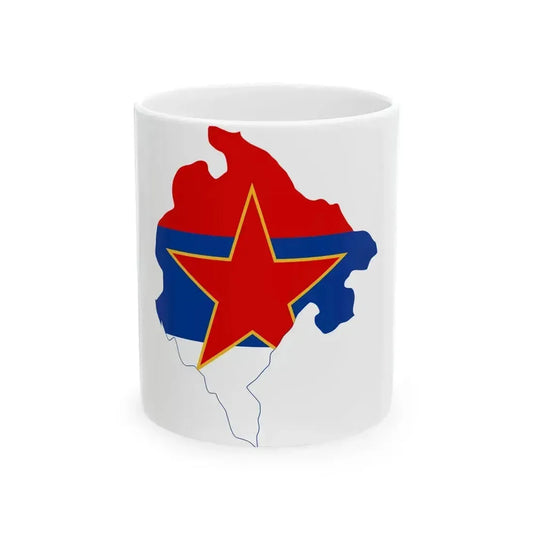 Flag map of Montenegro 1946-1993 (Montenegro) White Coffee Mug 11oz - Go Mug Yourself