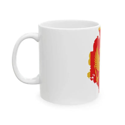 Flag map of Montenegro (Montenegro) White Coffee Mug - Go Mug Yourself