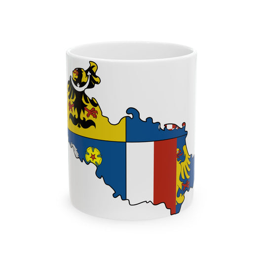 Flag-map of Moravian-Silesian Region (Czech Republic) White Coffee Mug-11oz-Go Mug Yourself