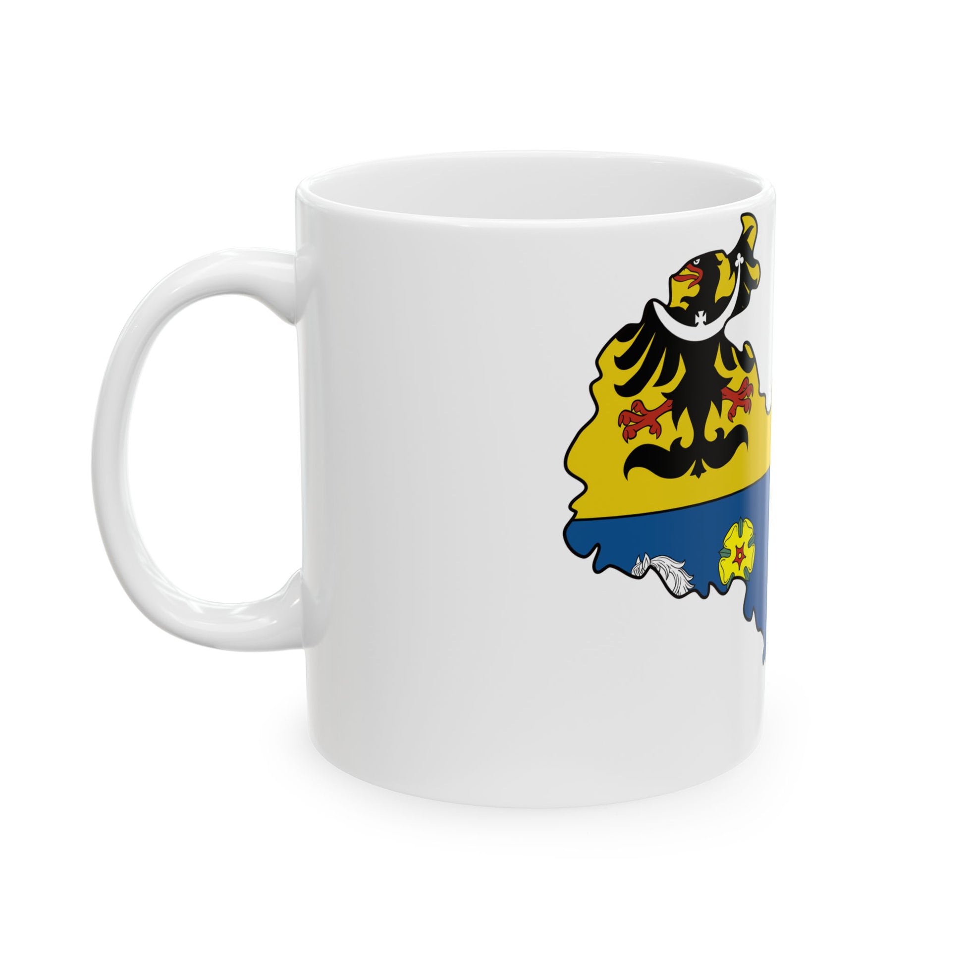 Flag-map of Moravian-Silesian Region (Czech Republic) White Coffee Mug-Go Mug Yourself