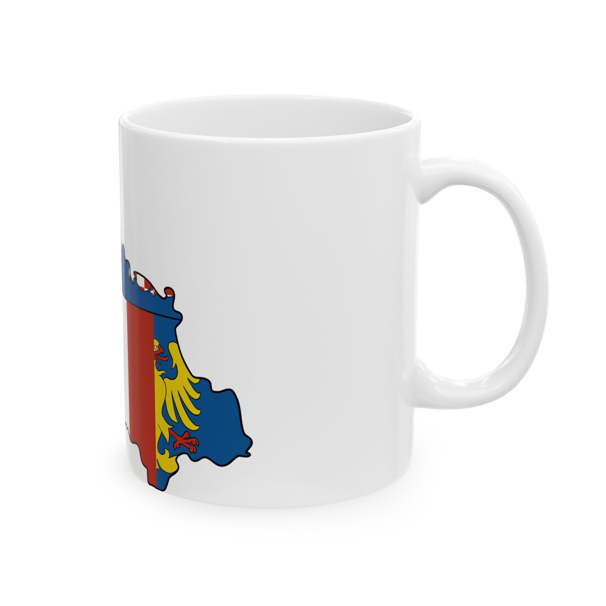 Flag-map of Moravian-Silesian Region (Czech Republic) White Coffee Mug-Go Mug Yourself