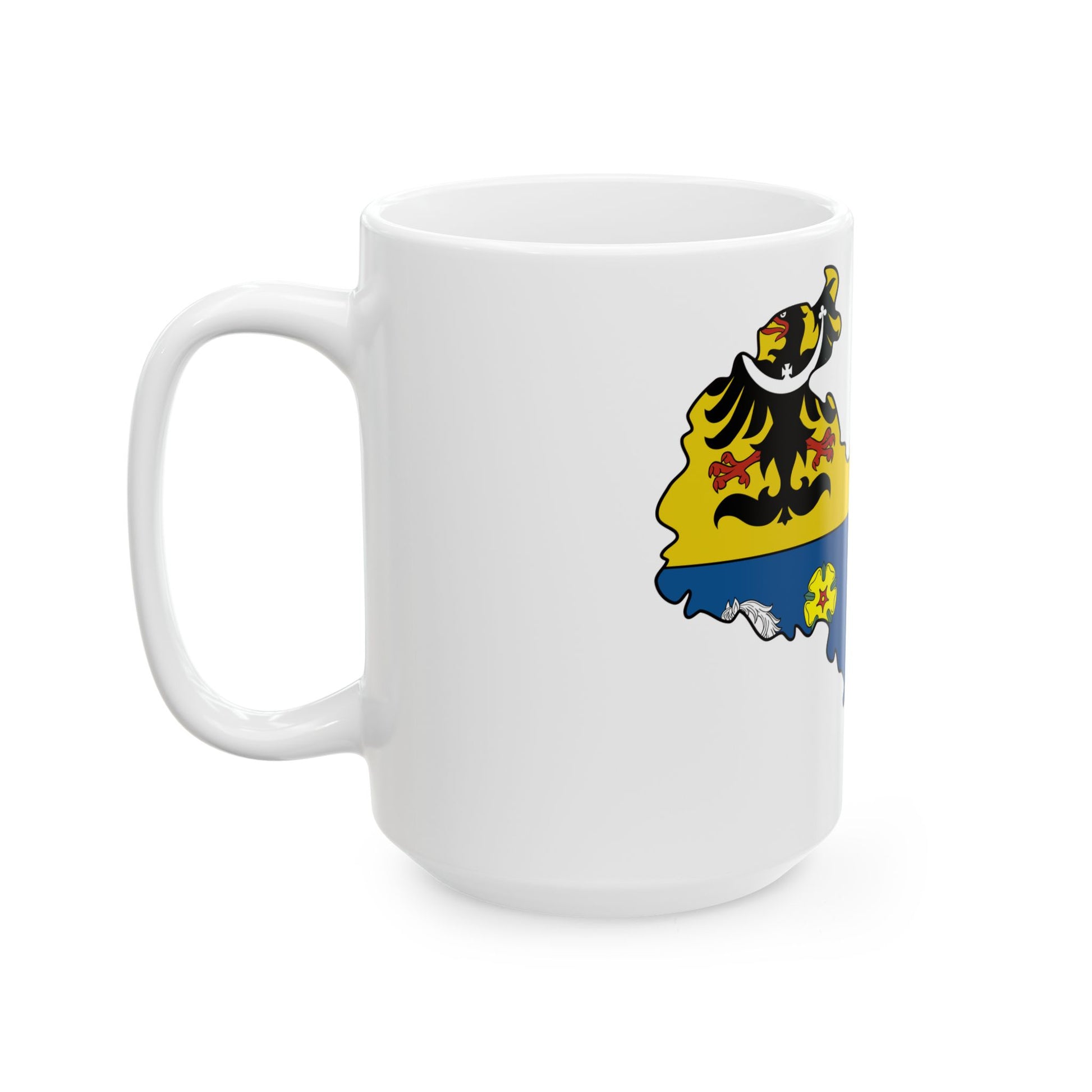 Flag-map of Moravian-Silesian Region (Czech Republic) White Coffee Mug-Go Mug Yourself