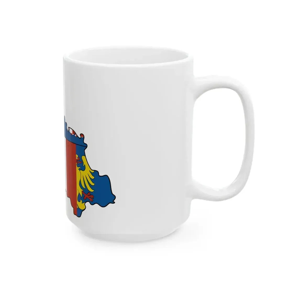 Flag-map of Moravian-Silesian Region (Czech Republic) White Coffee Mug - Go Mug Yourself