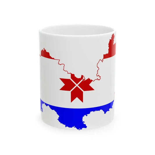 Flag-map of Mordovia (Russia) White Coffee Mug 11oz - Go Mug Yourself