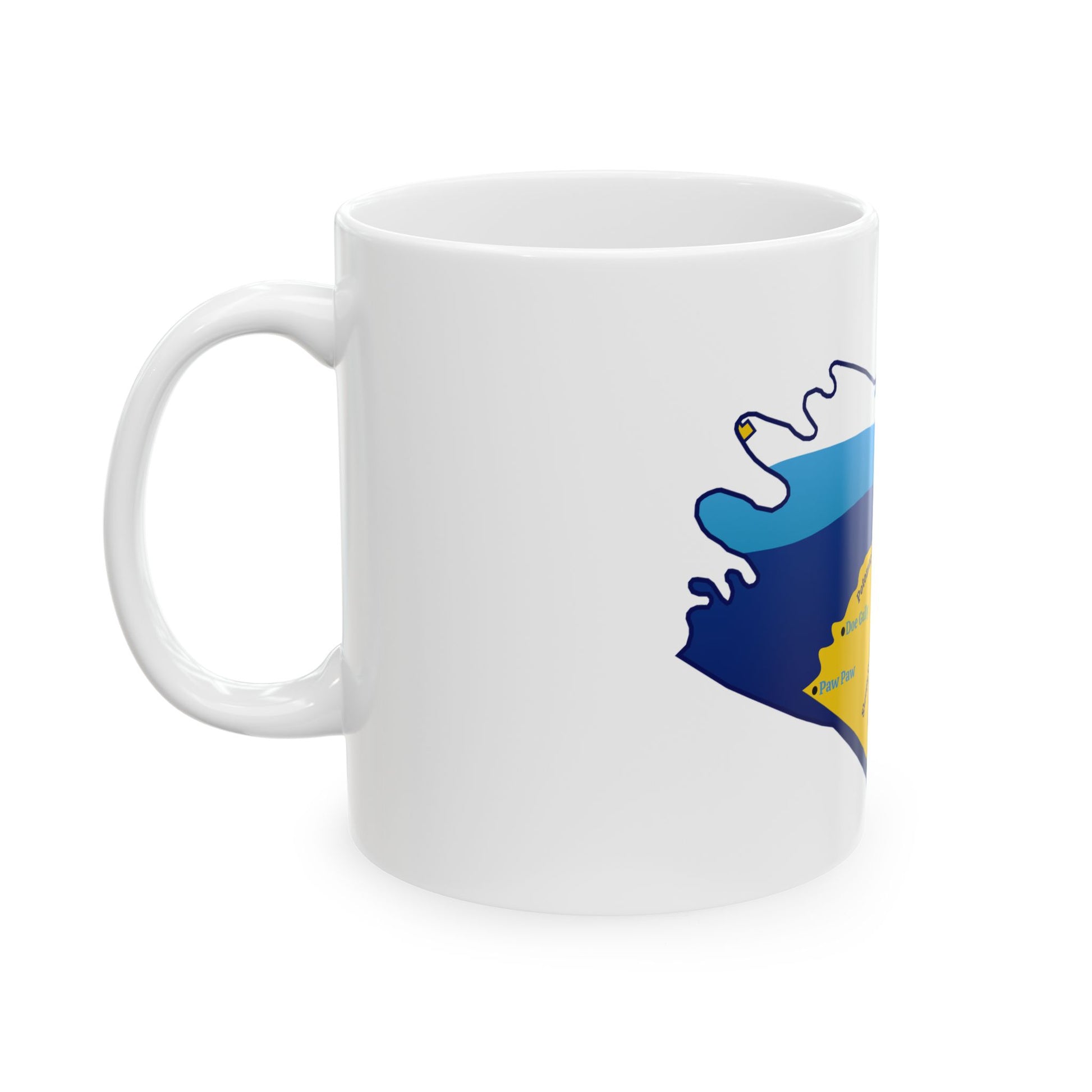 Flag map of Morgan County West Virginia (United States) White Coffee Mug-Go Mug Yourself