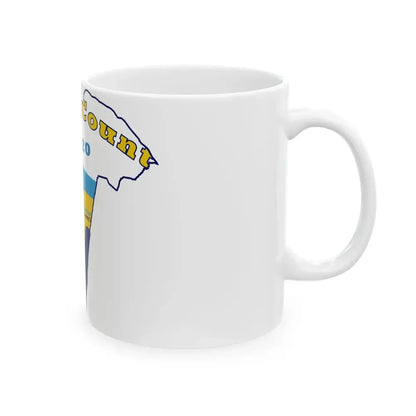 Flag map of Morgan County West Virginia (United States) White Coffee Mug - Go Mug Yourself