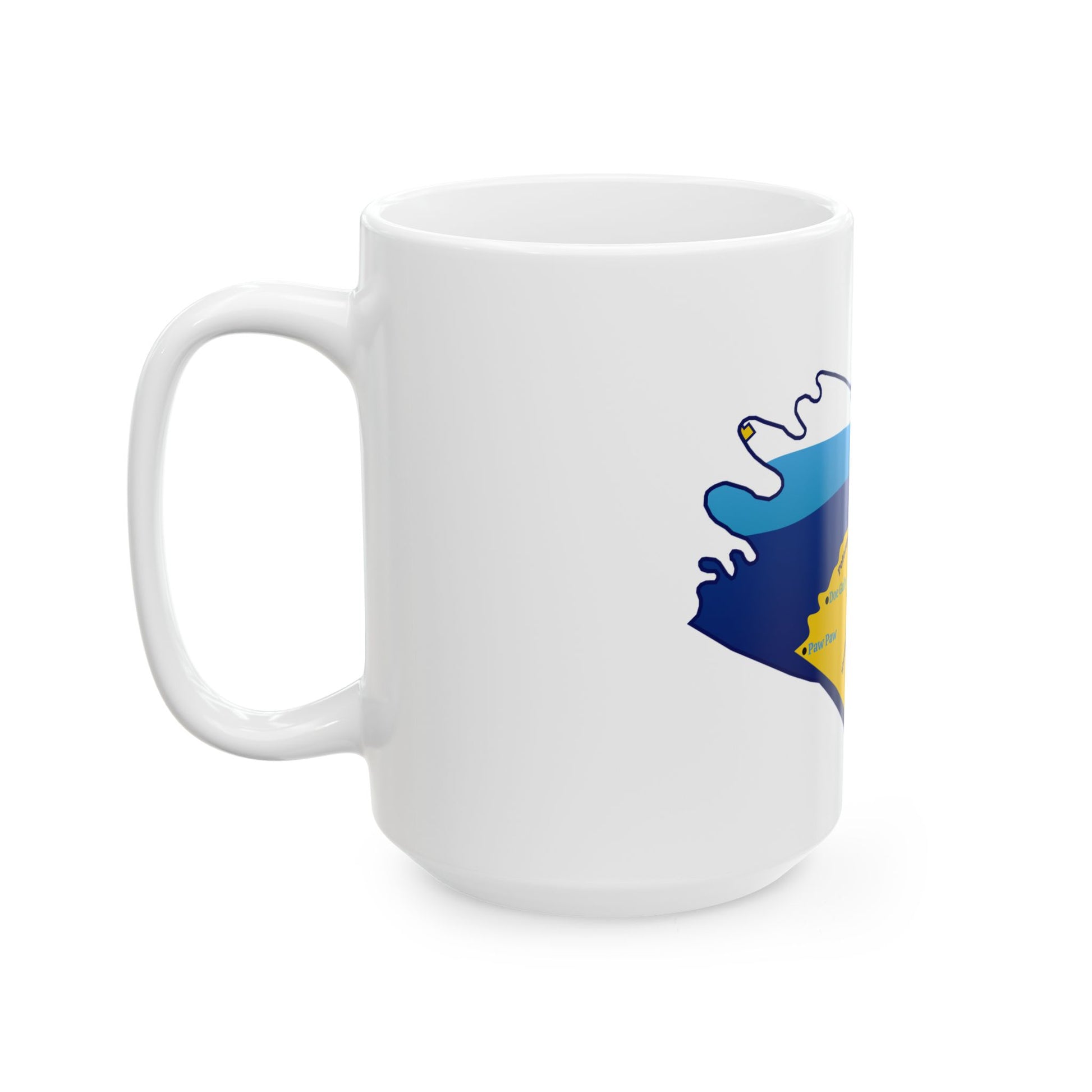 Flag map of Morgan County West Virginia (United States) White Coffee Mug-Go Mug Yourself