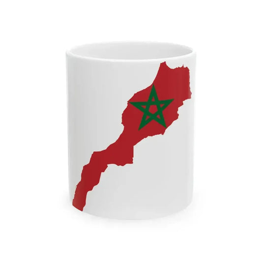 Flag map of Morocco de facto (Morocco) White Coffee Mug 11oz - Go Mug Yourself