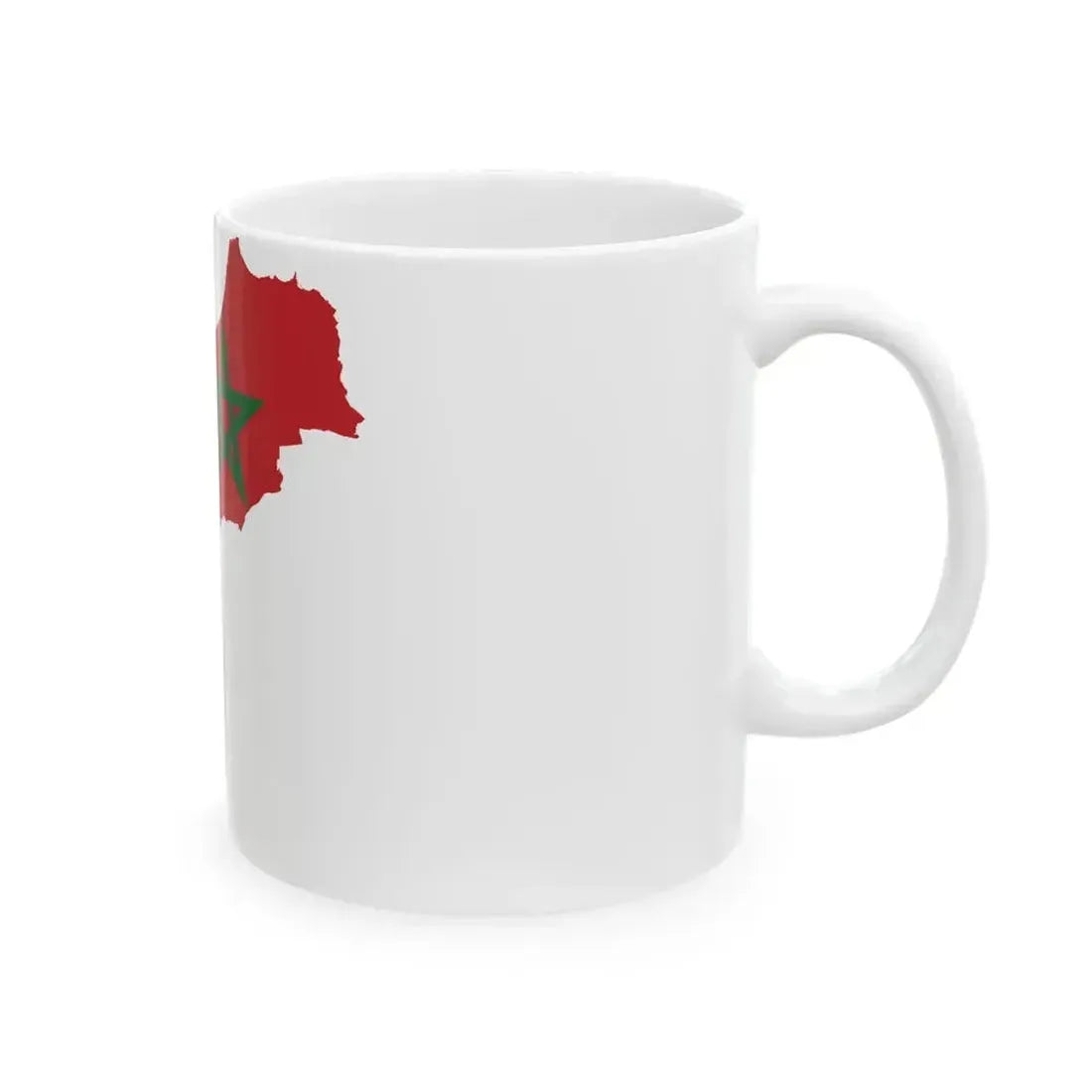 Flag map of Morocco de facto (Morocco) White Coffee Mug - Go Mug Yourself