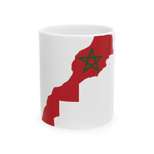 Flag map of Morocco (Morocco) White Coffee Mug 11oz - Go Mug Yourself