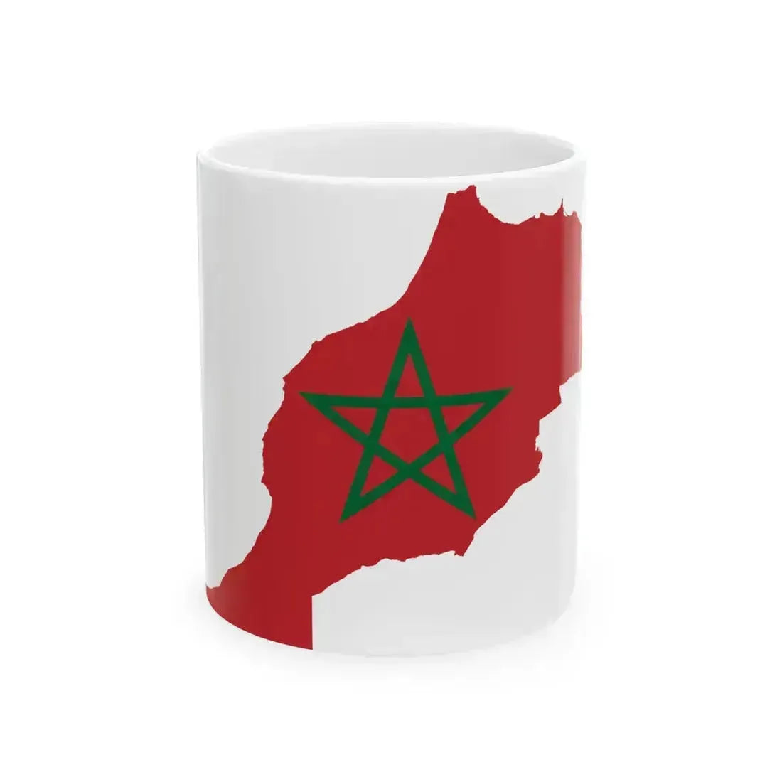Flag-map of Morocco (Morocco) White Coffee Mug 11oz - Go Mug Yourself