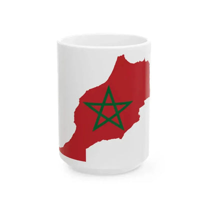 Flag-map of Morocco (Morocco) White Coffee Mug 15oz - Go Mug Yourself