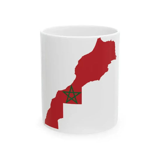 Flag Map of Morocco with Western Sahara (Morocco) White Coffee Mug 11oz - Go Mug Yourself