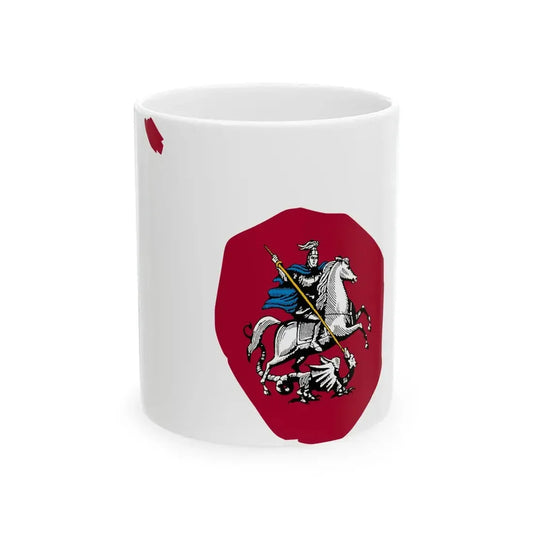 Flag-map of Moscow 1995 (Russia) White Coffee Mug 11oz - Go Mug Yourself