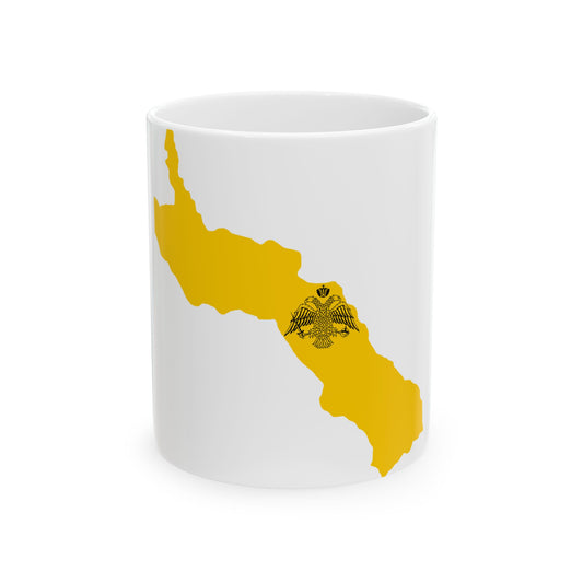 Flag-map of Mount Athos de facto (Greece) White Coffee Mug-11oz-Go Mug Yourself