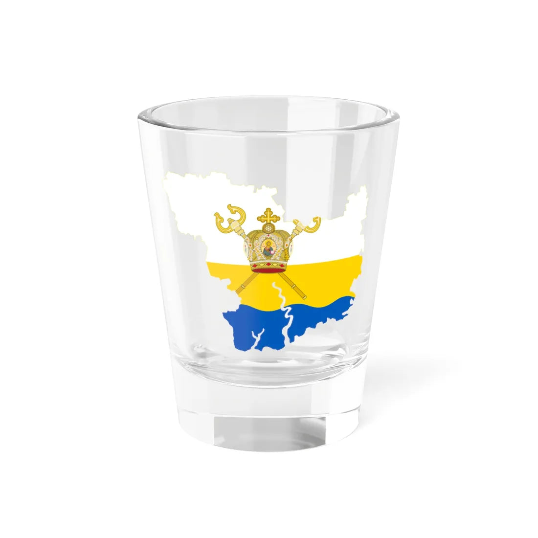 Flag-map of Mykolaiv Oblast (Ukraine) Shot Glass 1.5oz 1.5oz - Go Mug Yourself