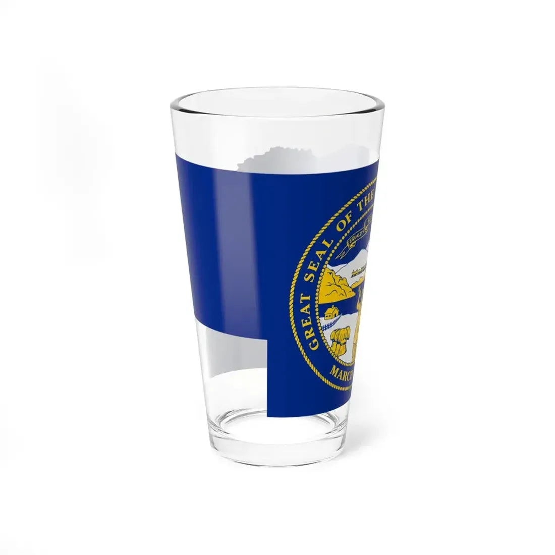 Flag-map of Nebraska (United States) Pint Glass 16oz - Go Mug Yourself