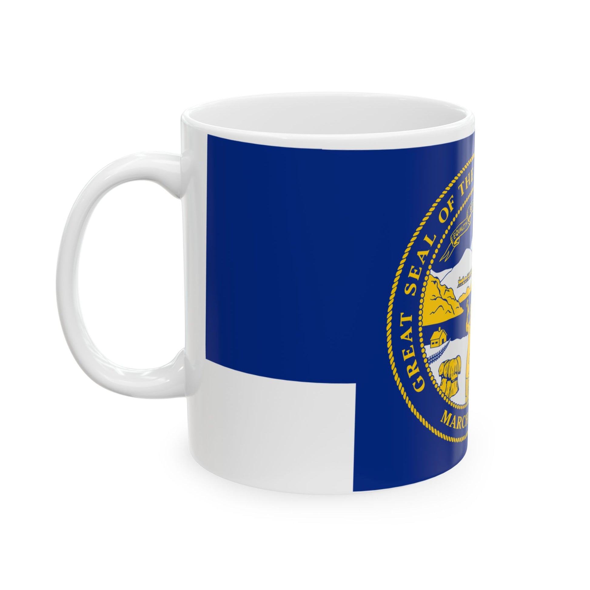 Flag-map of Nebraska (United States) White Coffee Mug-Go Mug Yourself