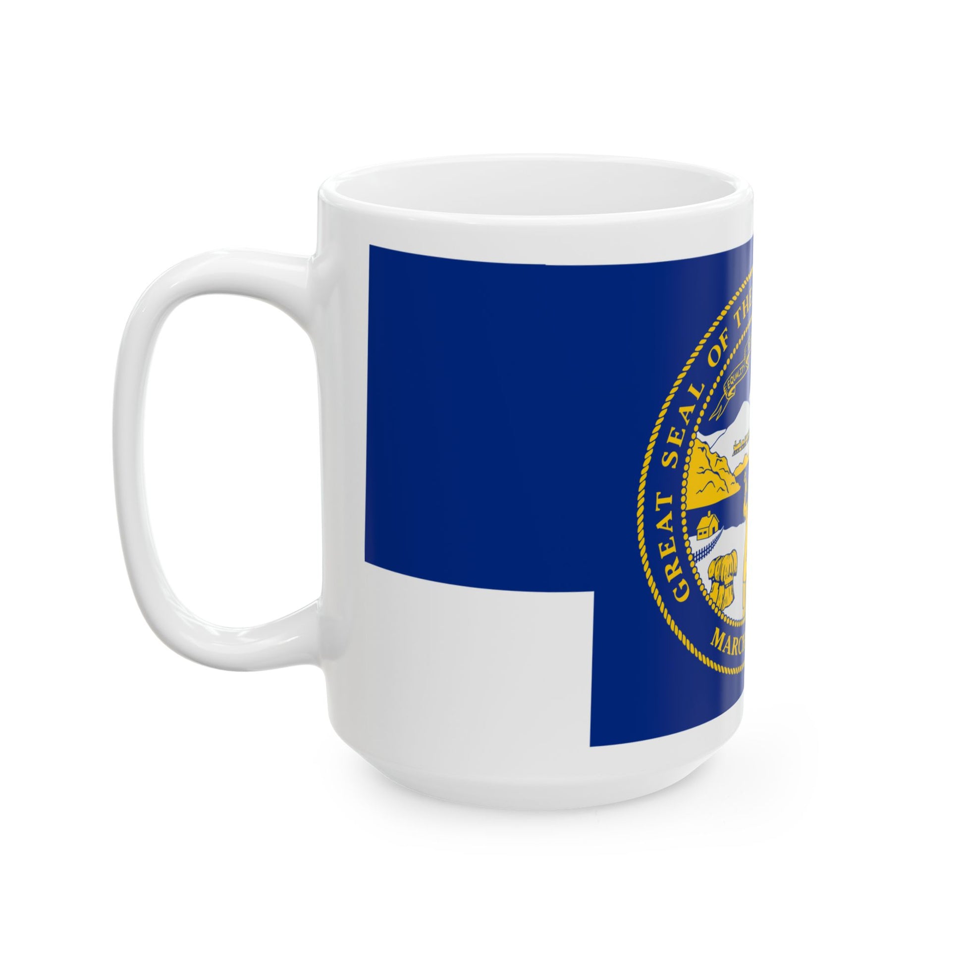 Flag-map of Nebraska (United States) White Coffee Mug-Go Mug Yourself